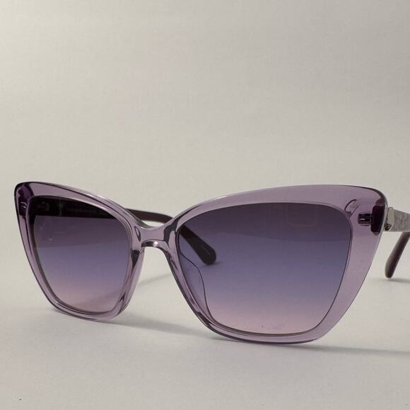 Kate Spade Lavender Cat-Eye Sunglasses LUCCA/G/S78914 Floral Arms Gradient Lens - Picture 3 of 9